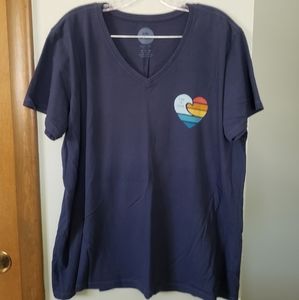 Life is Good Wave Heart T-shirt XL